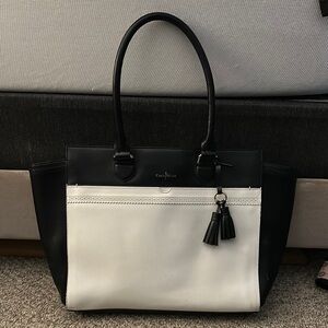 Cole Haan Black and White Color-Blocked Tote
